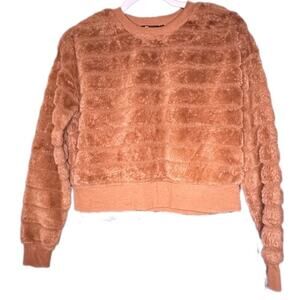 Miss Chievous Brown fuzzy sweater small